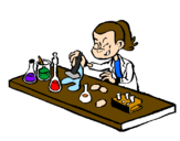 Coloring page Lab technician painted bycilla