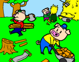Coloring page Three little pigs 1 painted byvmjnhbvm