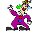 Coloring page Clown with hat and flower painted byRoss