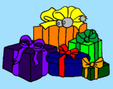 Coloring page Lots of presents painted byRose
