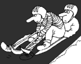 Coloring page Descent in bobsleigh painted byanonymous