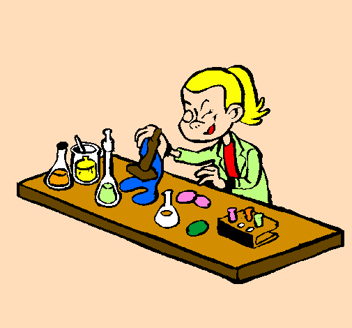 Coloring page Lab technician painted byMarga
