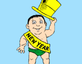 Coloring page Baby New Year painted by.m,,,,,,,,,,,ssdfr4567,,,
