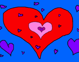 Coloring page Hearts painted bydarielys