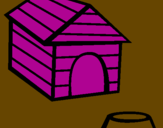 Coloring page Dog house painted byanna paola