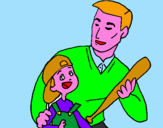 Coloring page Father and son painted byhana