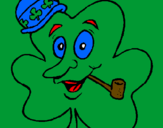 Coloring page Lucky clover painted byindian