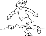 Coloring page Playing football painted bydino