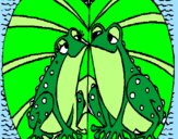 Coloring page Frogs in love painted byjessica g