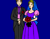 Coloring page The bride and groom III painted bycourtney