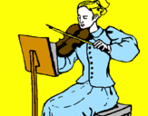 Coloring page Female violinist painted byanna