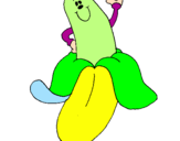 Coloring page Banana painted byplatanos bailarinaes