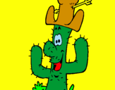 Coloring page Cactus with hat painted byacirema