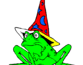 Coloring page Magician turned into a frog painted bymegan
