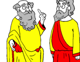 Coloring page Socrates and Plato painted bylauren