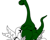 Coloring page Seated Diplodocus  painted byEDUARDO