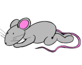 Coloring page Little rat painted byplaying mouse