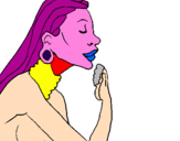 Coloring page Woman protecting her skin painted byssddfdrasddrdfcdadeereñññ