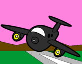 Coloring page Plane landing painted byCRISTINA