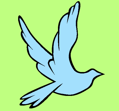 Coloring page Dove of peace in flight painted byaustin g