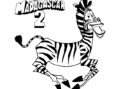Coloring page Madagascar 2 Marty painted byzebra