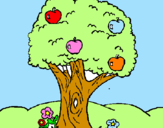 Coloring page Apple tree painted byaurora