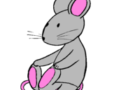 Coloring page Seated rat painted byplaying mouse