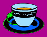 Coloring page Cup of coffee painted byroni