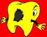 Coloring page Tooth with tooth decay painted bywill