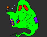 Coloring page Greedy ghost painted byarran