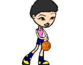 Coloring page Female basketball player painted byMinerva