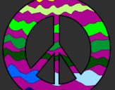 Coloring page Peace symbol painted byNero