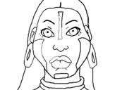 Coloring page Mayan woman II painted bypaty