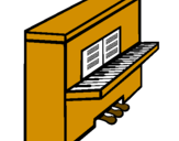 Coloring page Piano painted byaicia