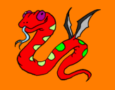 Coloring page Winged serpent painted byethan