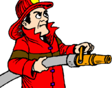 Coloring page Firefighter painted byRobert