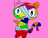 Coloring page Doodle the cat mummy painted byviviana