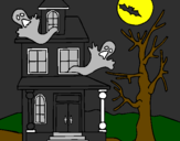 Coloring page Ghost house painted bymikiliu