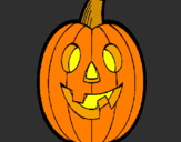 Coloring page Pumpkin painted byhappy hallowen