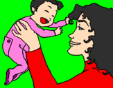 Coloring page Mother and daughter  painted bycathy