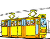 Coloring page Tram with passengers painted byreka