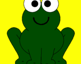 Coloring page Smiling frog painted byL.J.