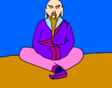 Coloring page Chinese wise man painted byAnton