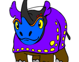 Coloring page Rhinoceros painted bywill