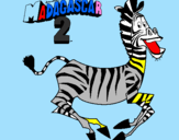 Coloring page Madagascar 2 Marty painted bylana lika