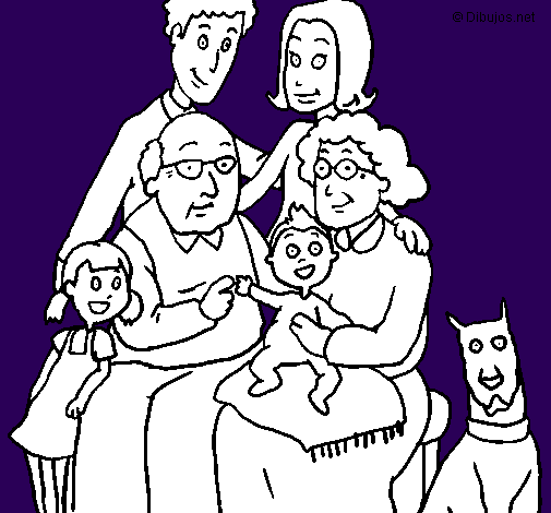Coloring page Family  painted byshine