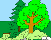 Coloring page Forest painted bylana