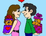 Coloring page Couple in love painted byalex