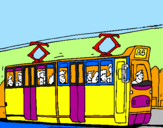 Coloring page Tram with passengers painted bylana