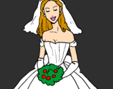 Coloring page Bride painted byhere come the bride 